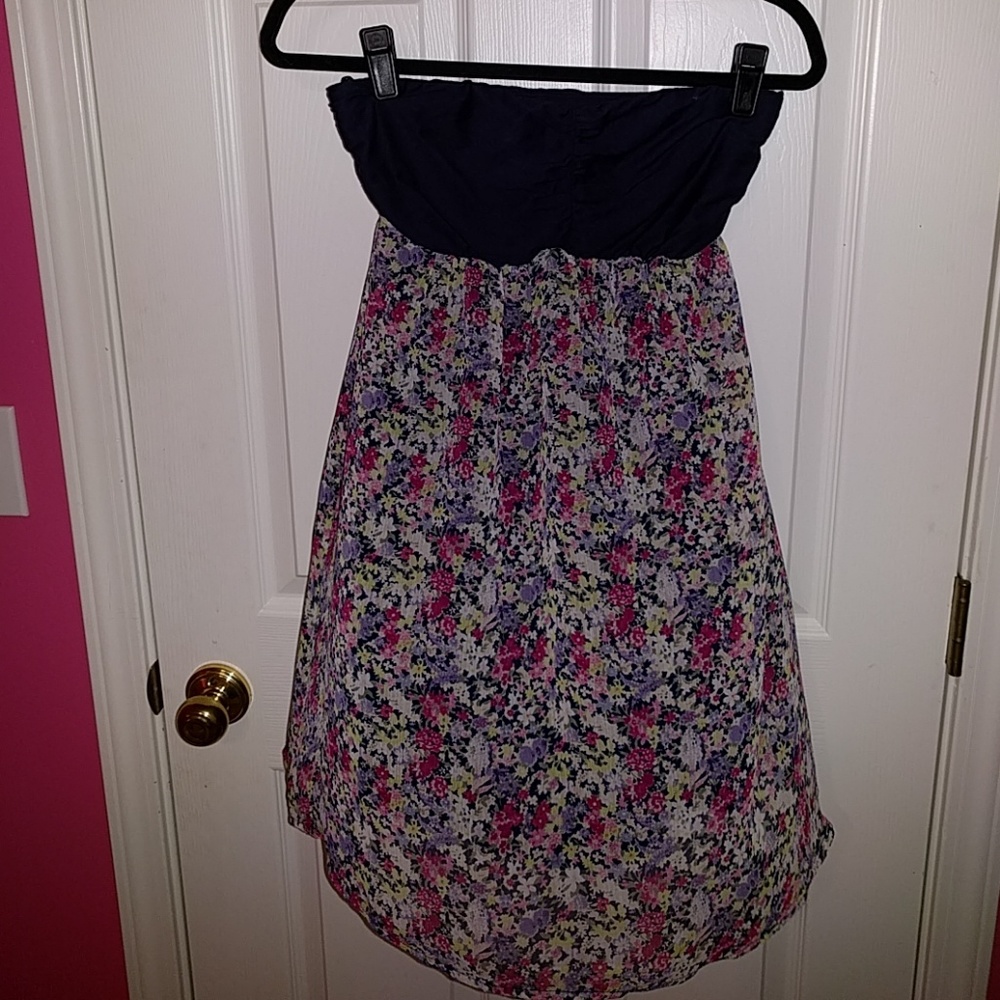 Strapless floral dress