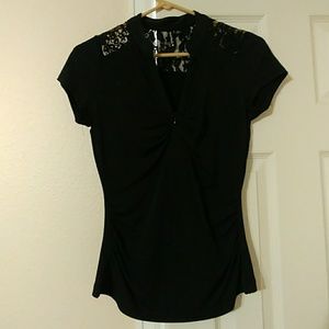 Heartsoul lace back v-neck tee