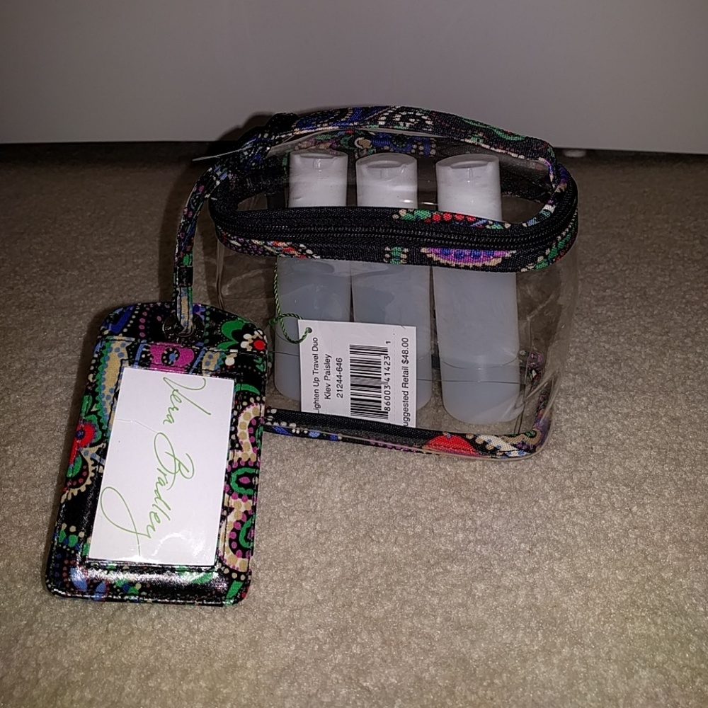 Vera Bradley Cosmetic Case, Tubes, & Luggage Tag