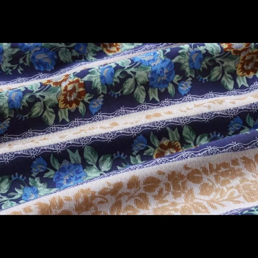 Flirty Backless Floral Stripe Jumper Dress Romper - Picture 5 of 6