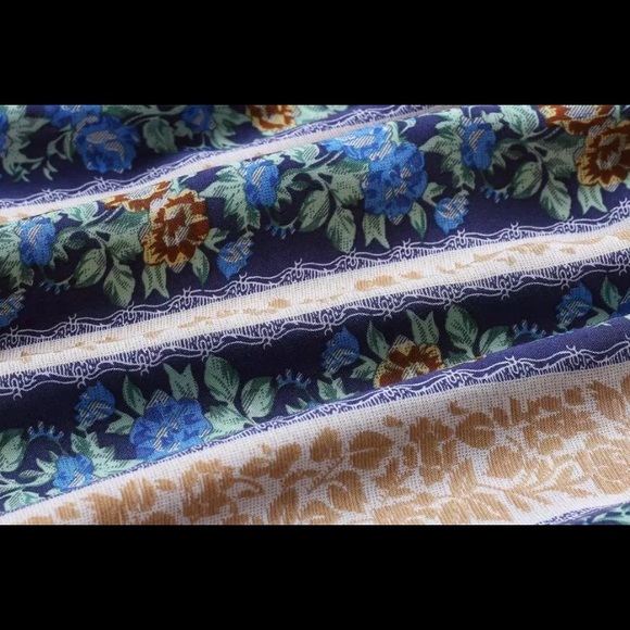 Flirty Backless Floral Stripe Jumper Dress Romper - Picture 5 of 6