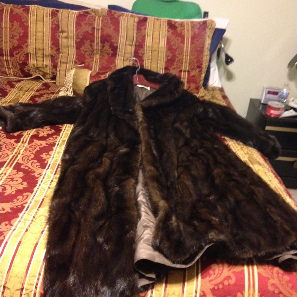 Real mink fur coat