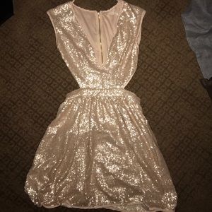 Gold sequin party dress