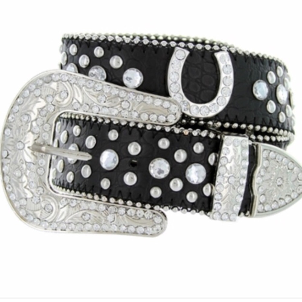 Western Cowgirl Horseshoe Charm Bling Belt 💎