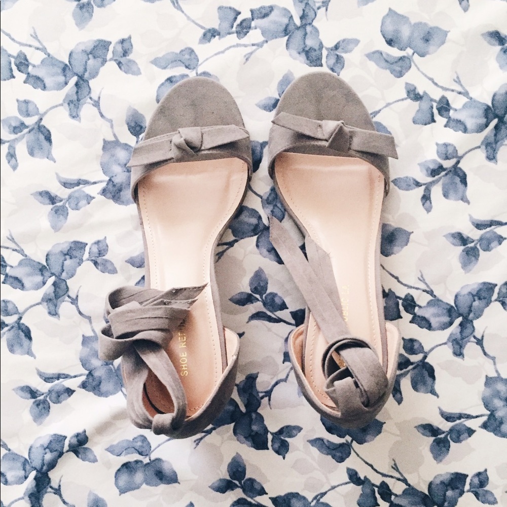 Lace up block Heels