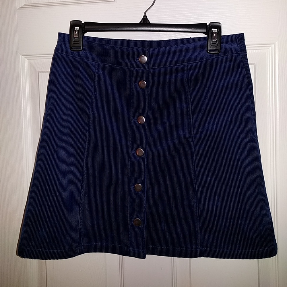 Button Up Corduroy Skirt