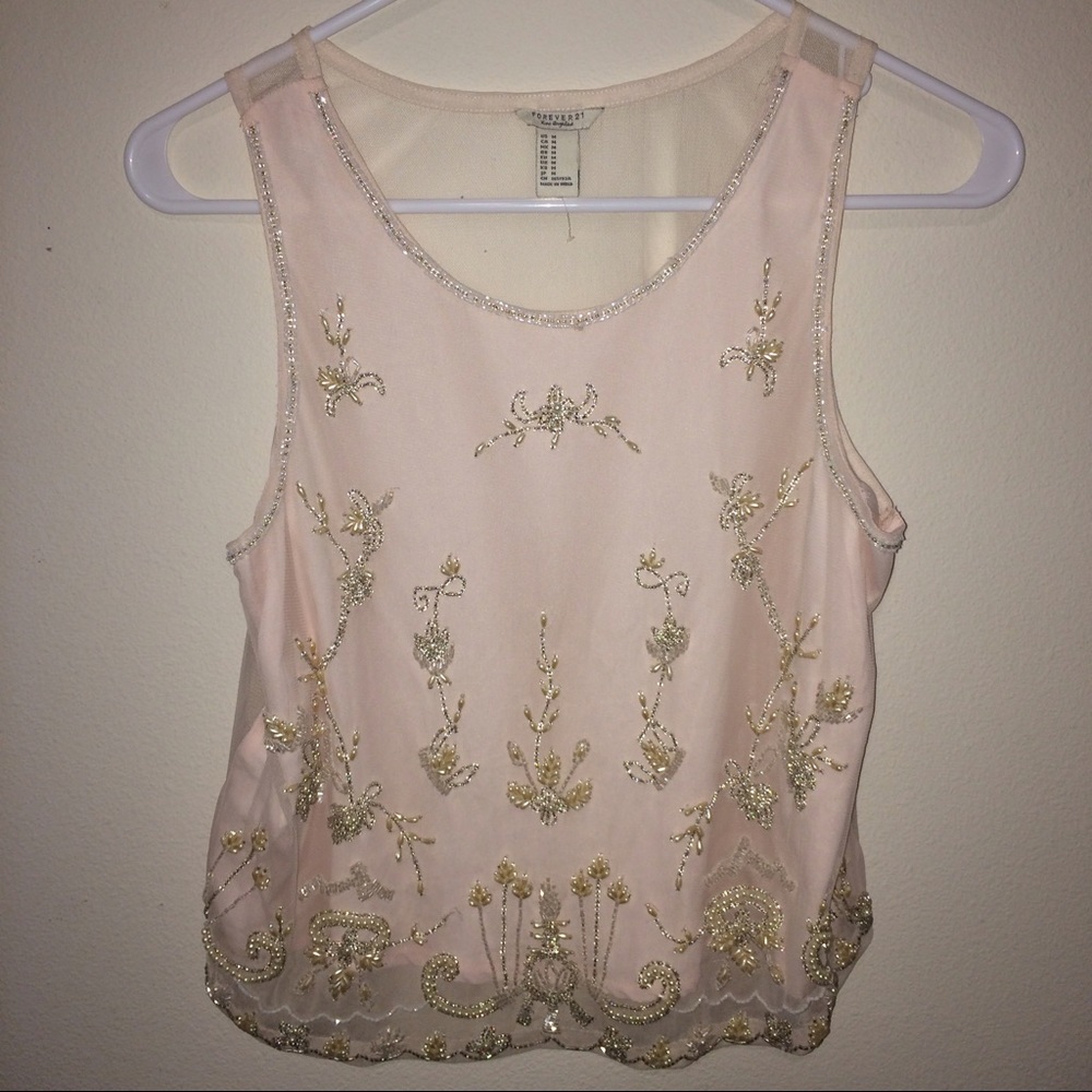 Forever 21 Pink embroidered top