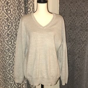 Light Gray Sweater with Silver Sparkles