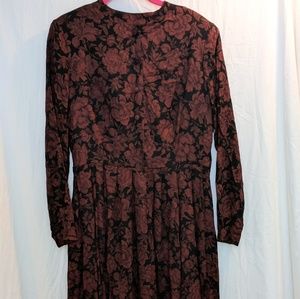 Laura Ashley vintage red and black floral dress