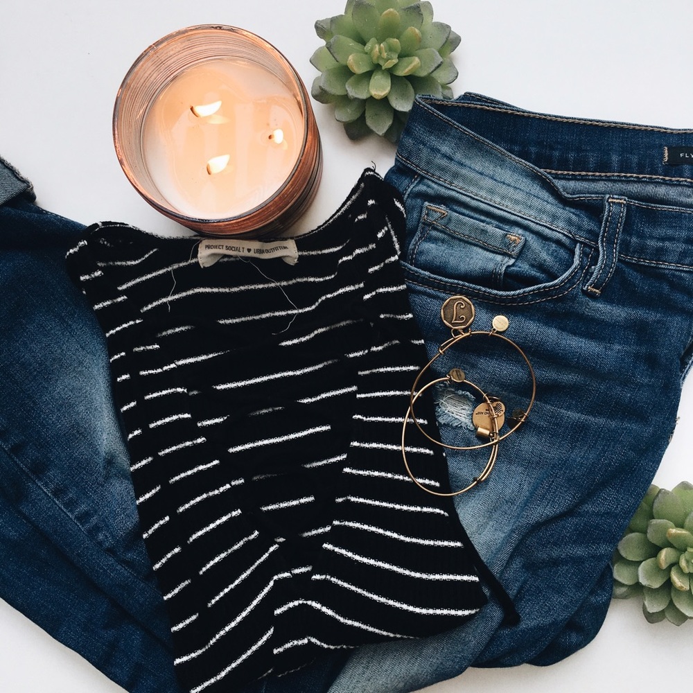 Urban Outfitters | Striped Lace Up Longsleeve