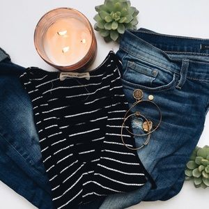 Urban Outfitters | Striped Lace Up Longsleeve