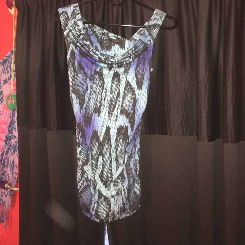 Blue and black dress