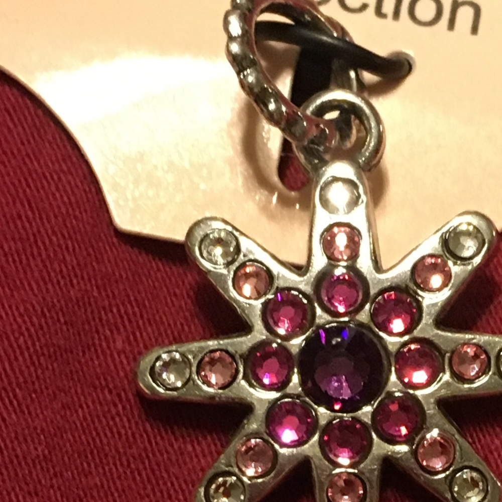 Charm Bracelet Charm NWT Star shaped w/pink, purple, clear gemstones