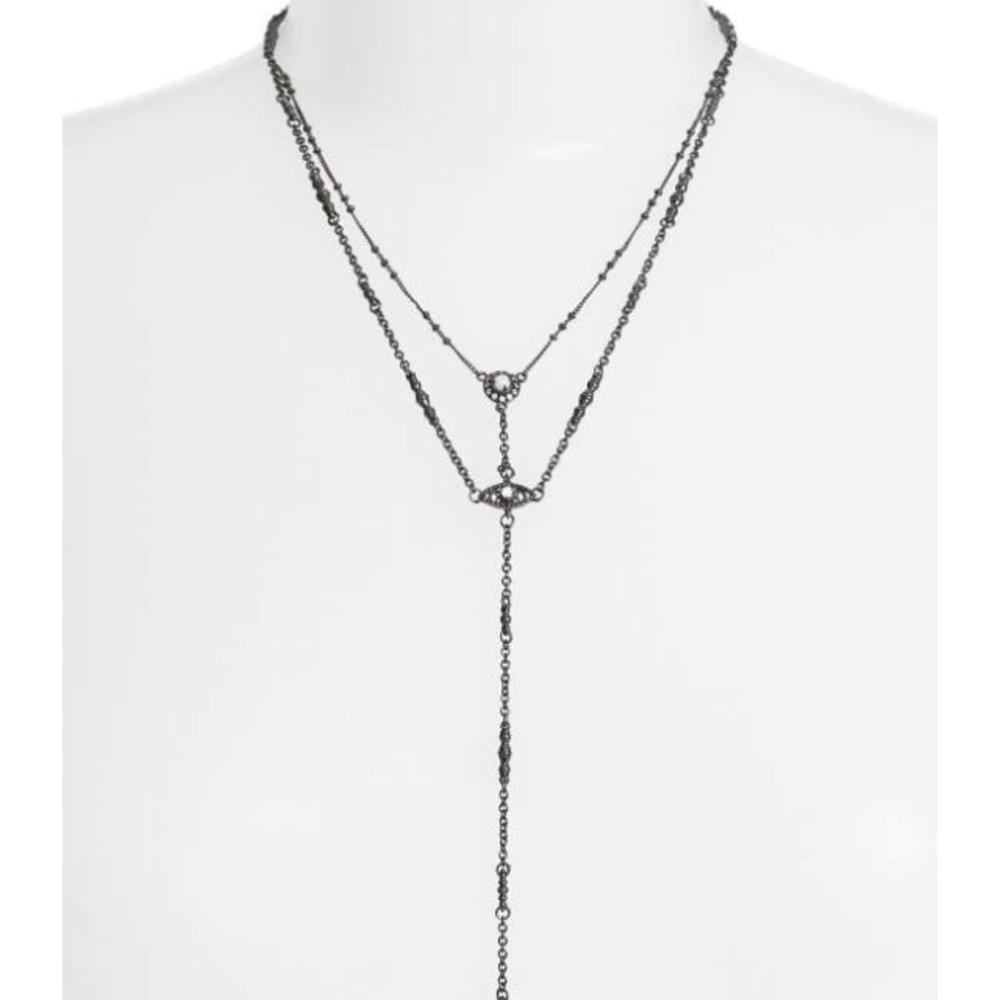 Kendra Scott Coby Y Necklace in Gunmetal