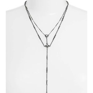 Kendra Scott Coby Y Necklace in Gunmetal