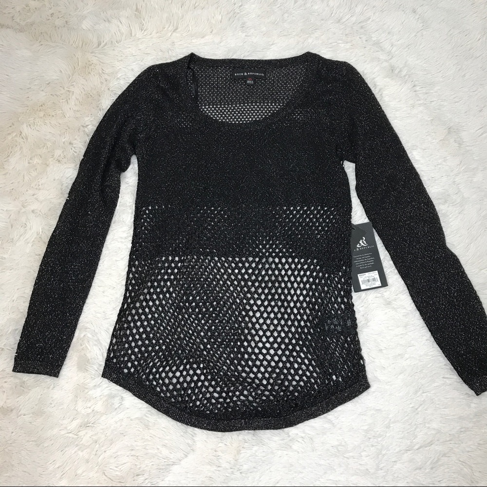 Rock & Republic Knit Long Sleeve Blouse