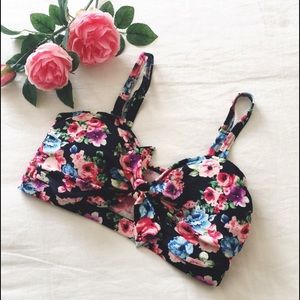 Floral Forever 21 Plus Size Swim Top