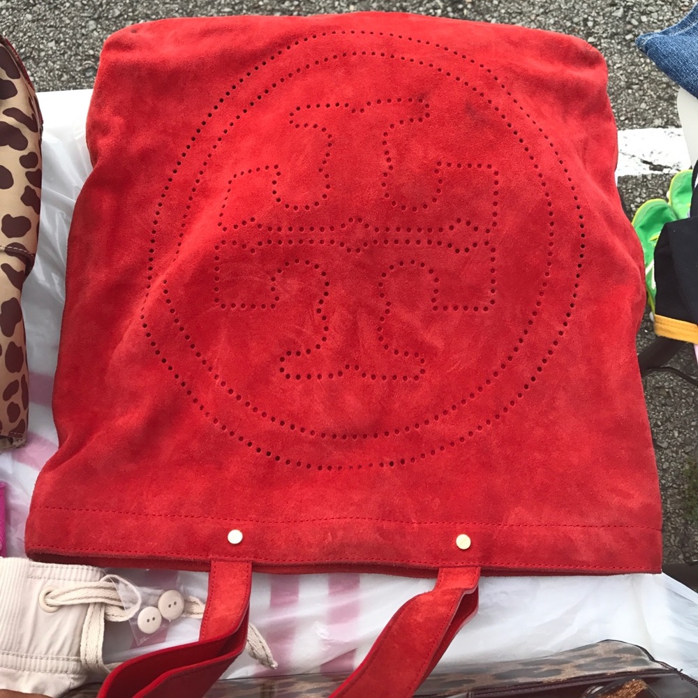 Large suede ToryBurch tore bag