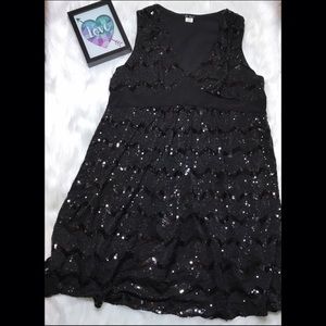 Sexy Black Sequin Lia Lee Plus Size Party Dress