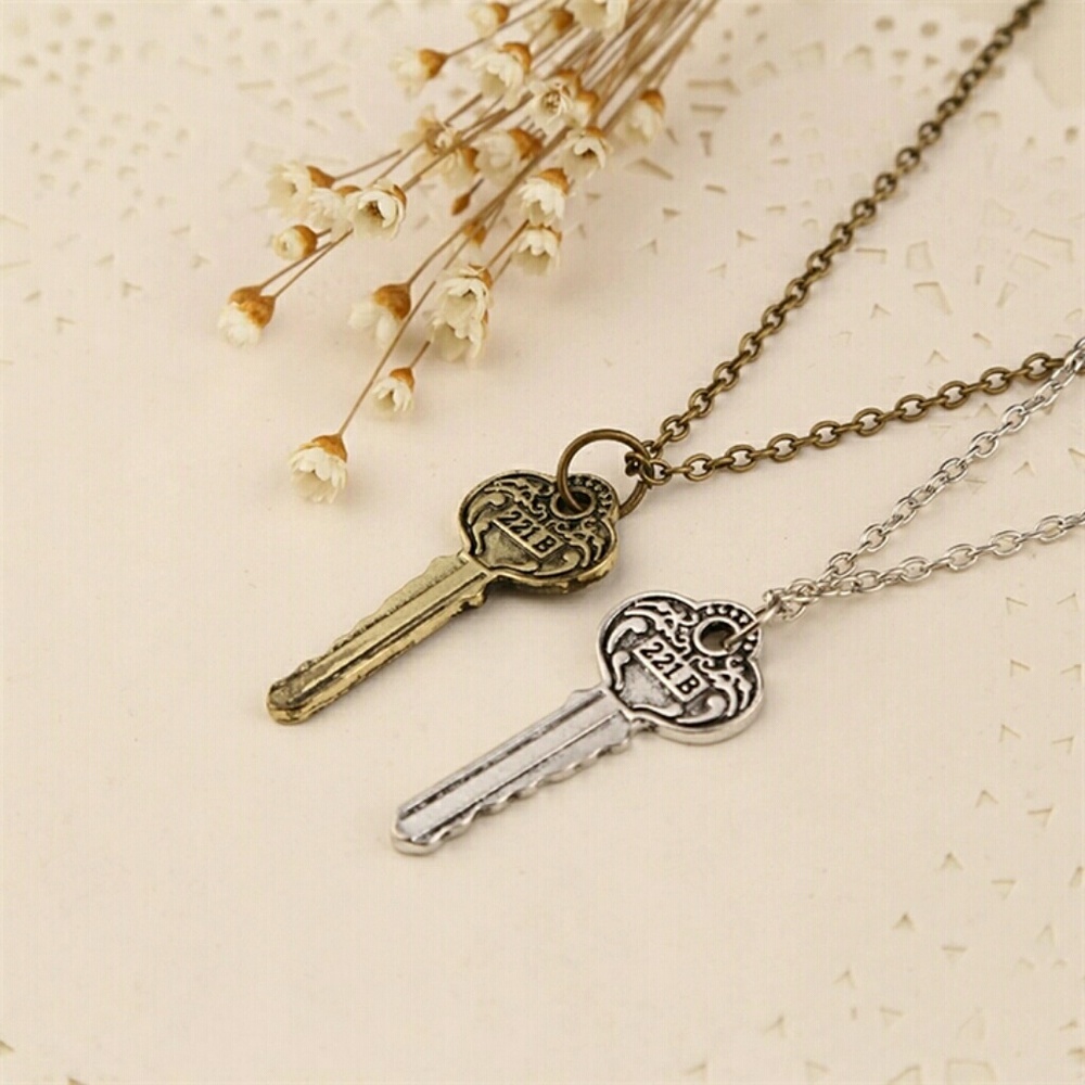 Sherlock Holmes 221B Key necklace