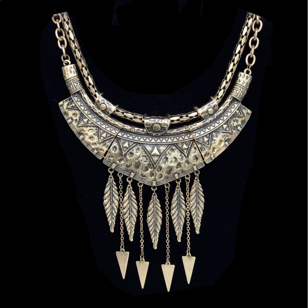 "Aztec Warrior" || Bronze Aztec necklace