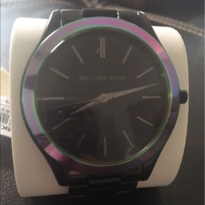 New Micheal kors iridescent slim runway watch