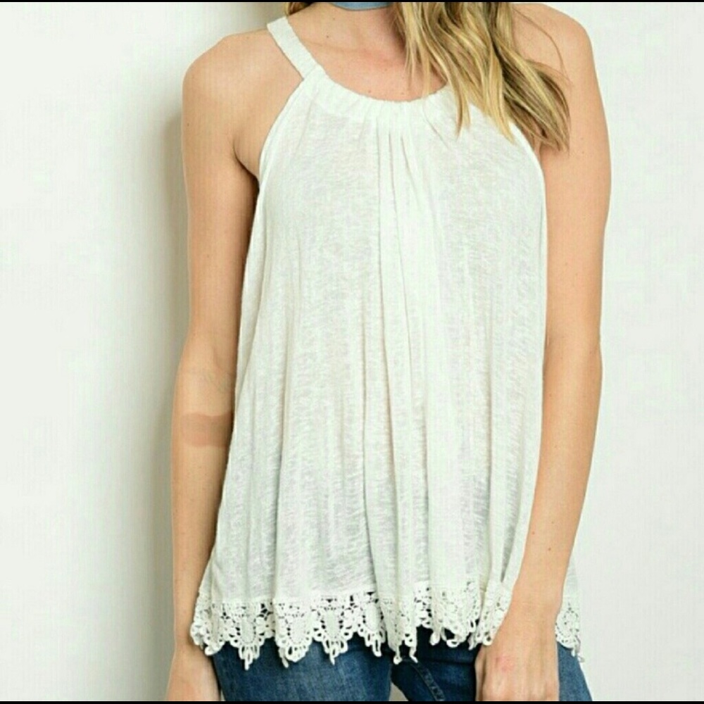 Cream knit tank