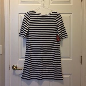 Navy blue and white strip dress
