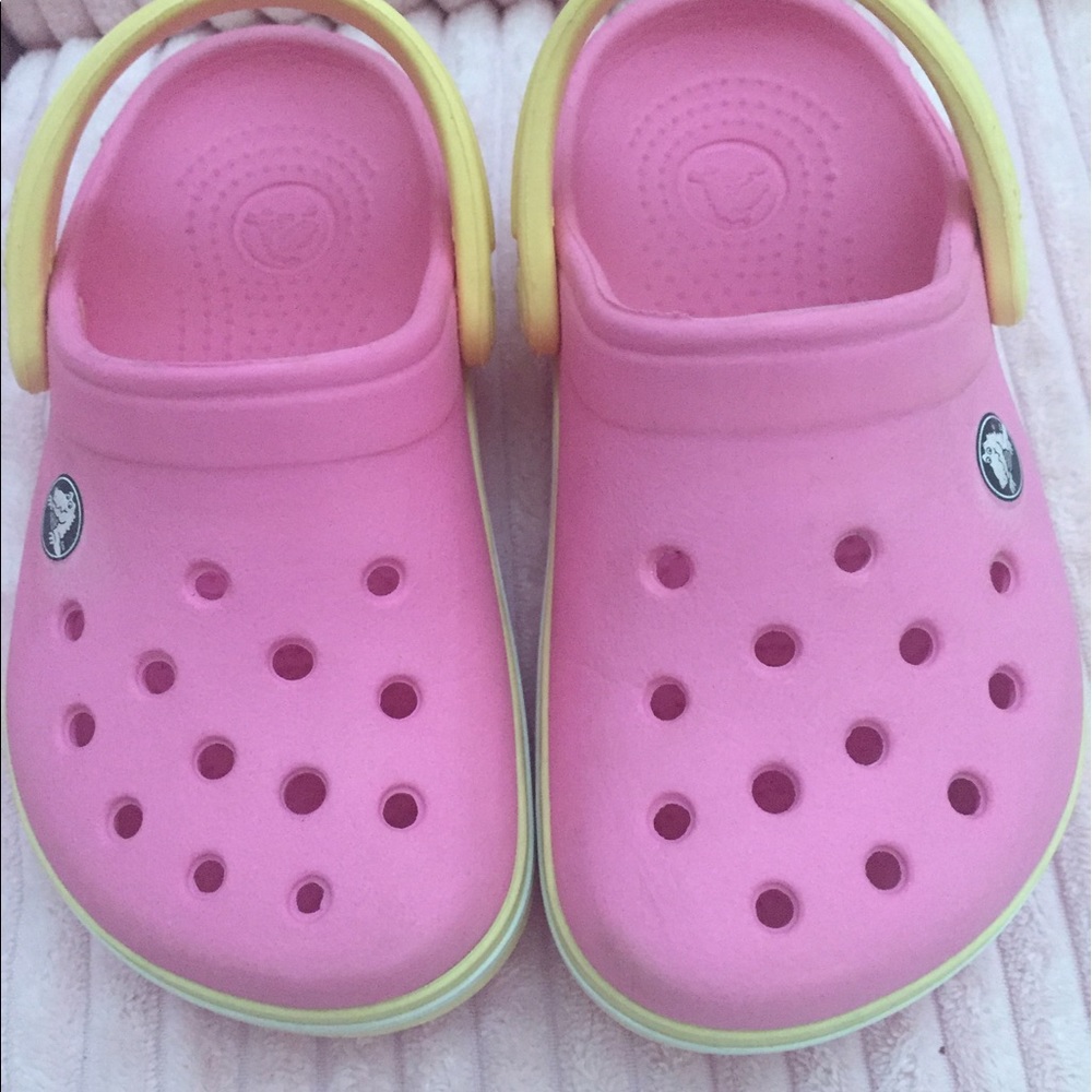 Pink Crocs. Toddler size 7