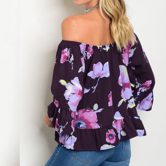 ❗️S-M Sexy purple off Shoulder top - Picture 5 of 5