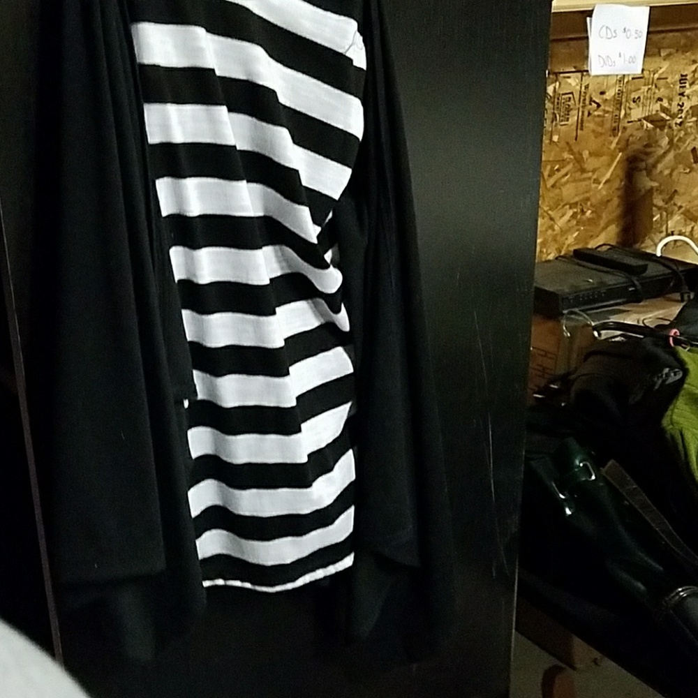 Black and white striped tank