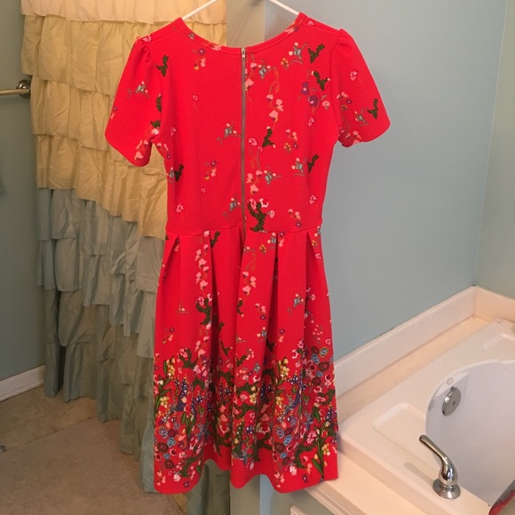 LuLaRoe Amelia dress size medium • red floral - Picture 2 of 4