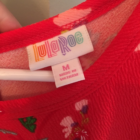 LuLaRoe Amelia dress size medium • red floral - Picture 3 of 4