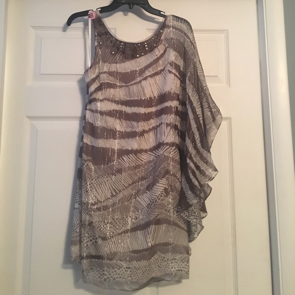 BCBG One Shoulder Animal Print Dress
