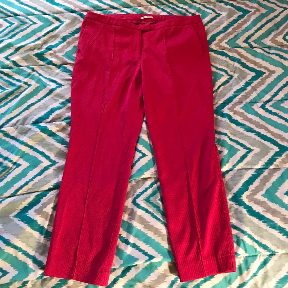 Pleated Hot Pink ankle-rise pants