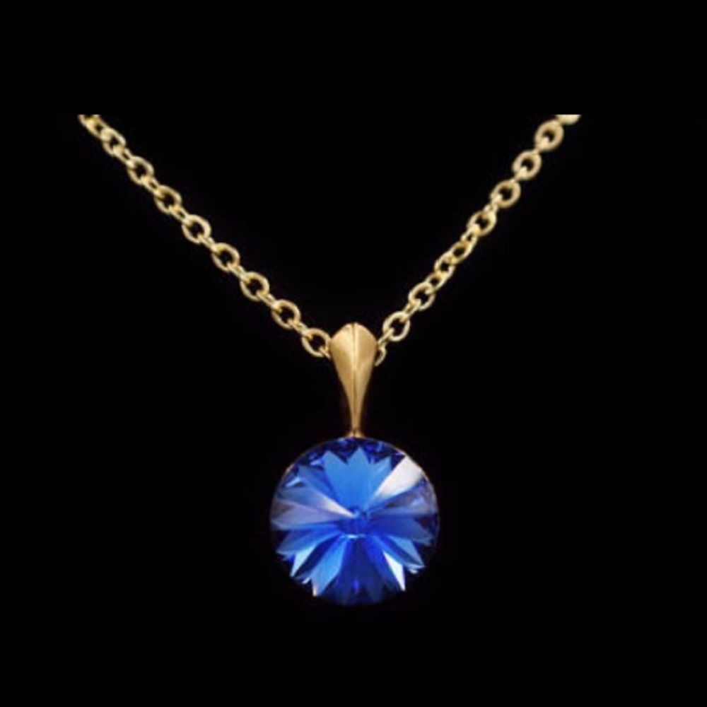 Sapphire Blue Swarovski Crystal Pendant Necklace