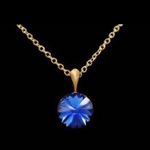 Sapphire Blue Swarovski Crystal Pendant Necklace