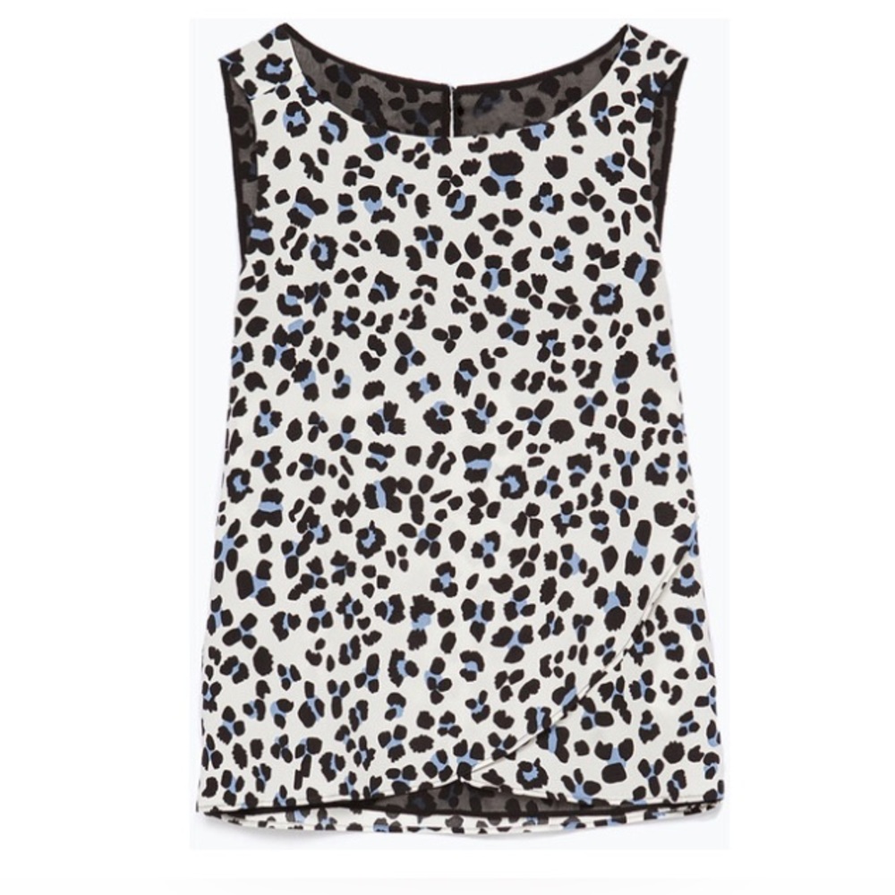 Zara Leopard Print Sleeveless Blouse