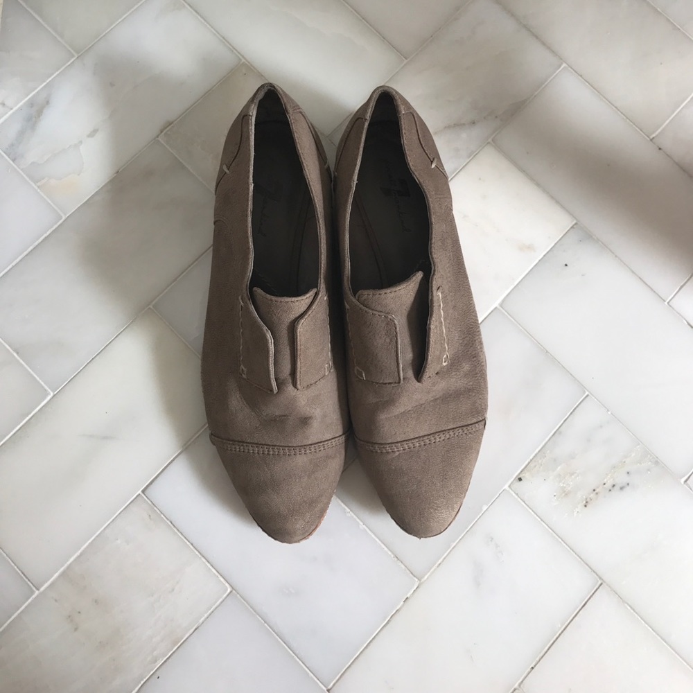 Seven for all mankind brown suede loafers