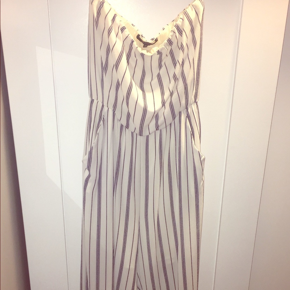 South moon under pin stripe jumpsuit