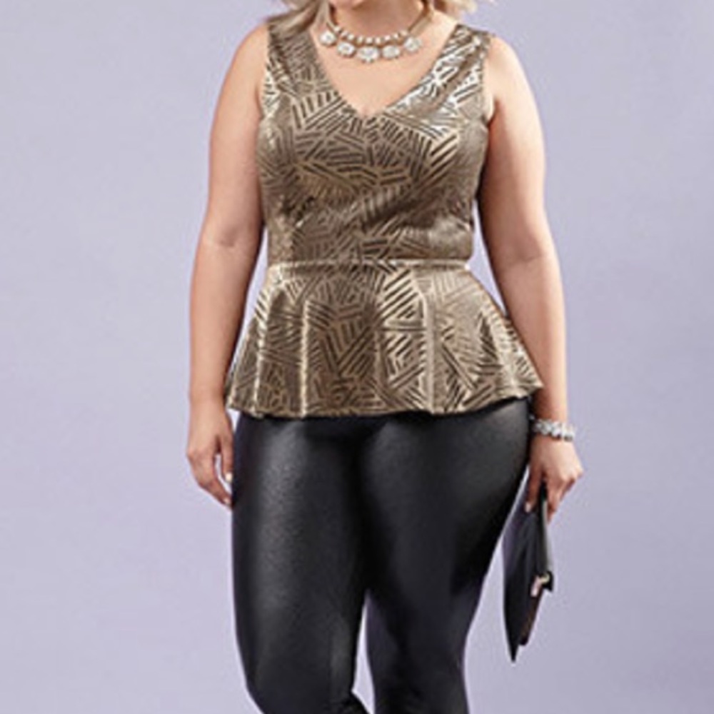 Forever 21 Plus Size NEW Abstract Peplum Top 3X