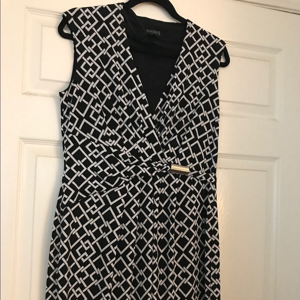 Sleeveless dress.   Size 12. Black/white pattern