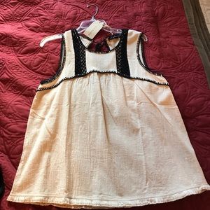 Tank top with tassel tie