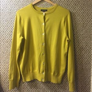 Lands' End Mustard Yellow Cardigan NWOT