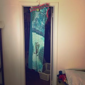 Greek made long dress. Off the right shoulder.