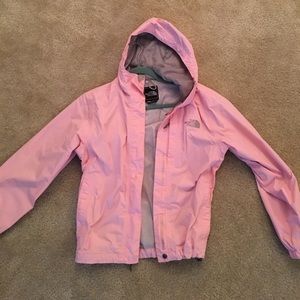 Women's extra small pink north face raincoat