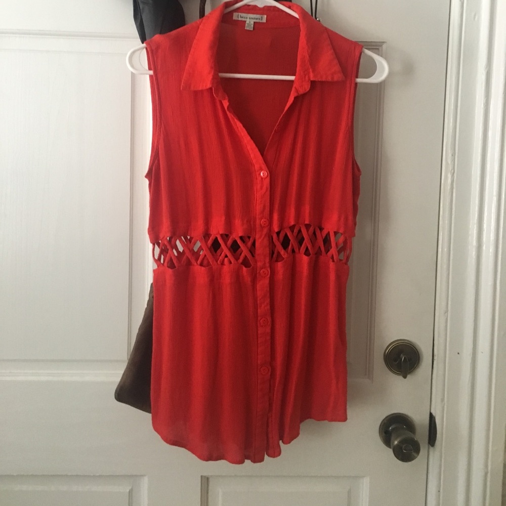 Burnt orange blouse