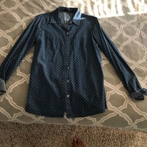 Limited polka dot Jean button down. Small.
