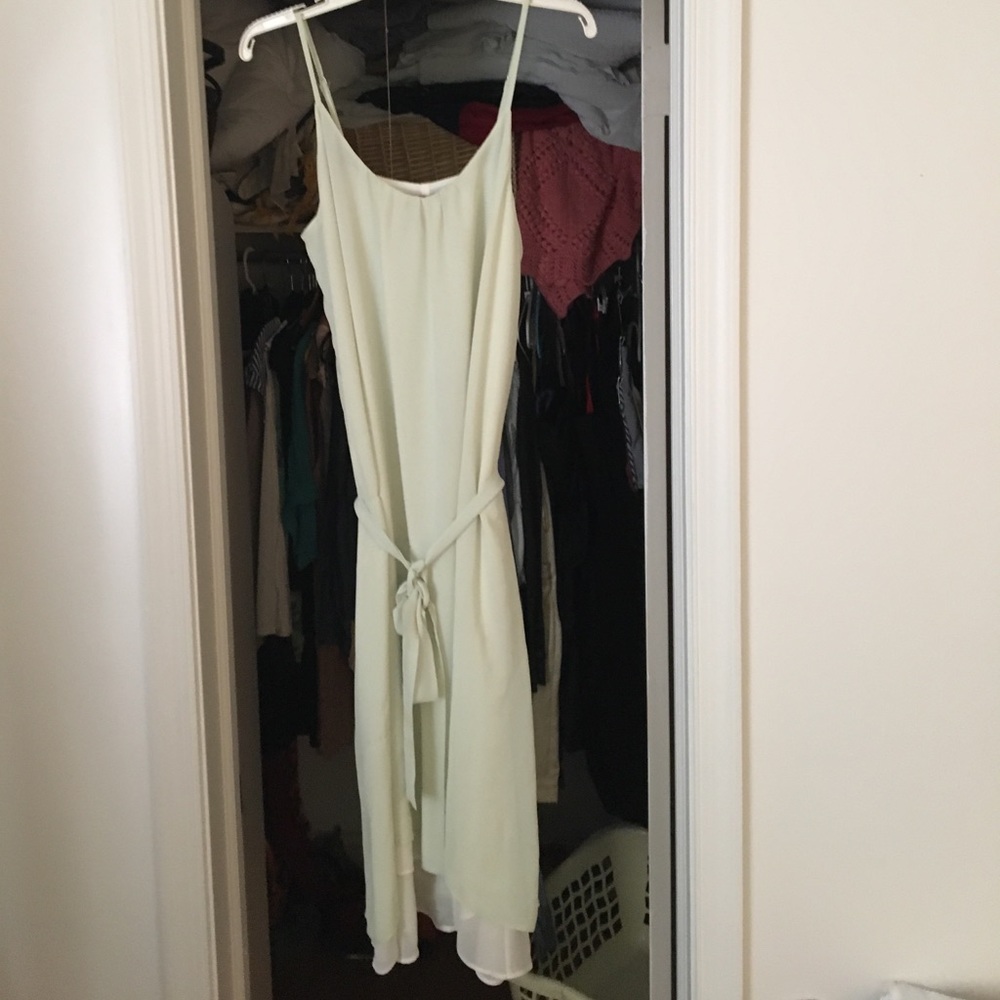 Light weight strappy dress. Pastel green