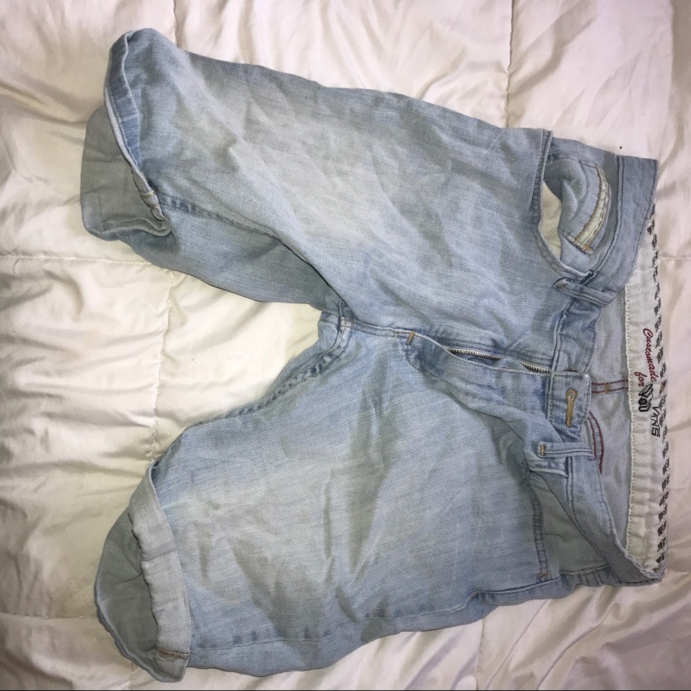 Jean custom vans shorts